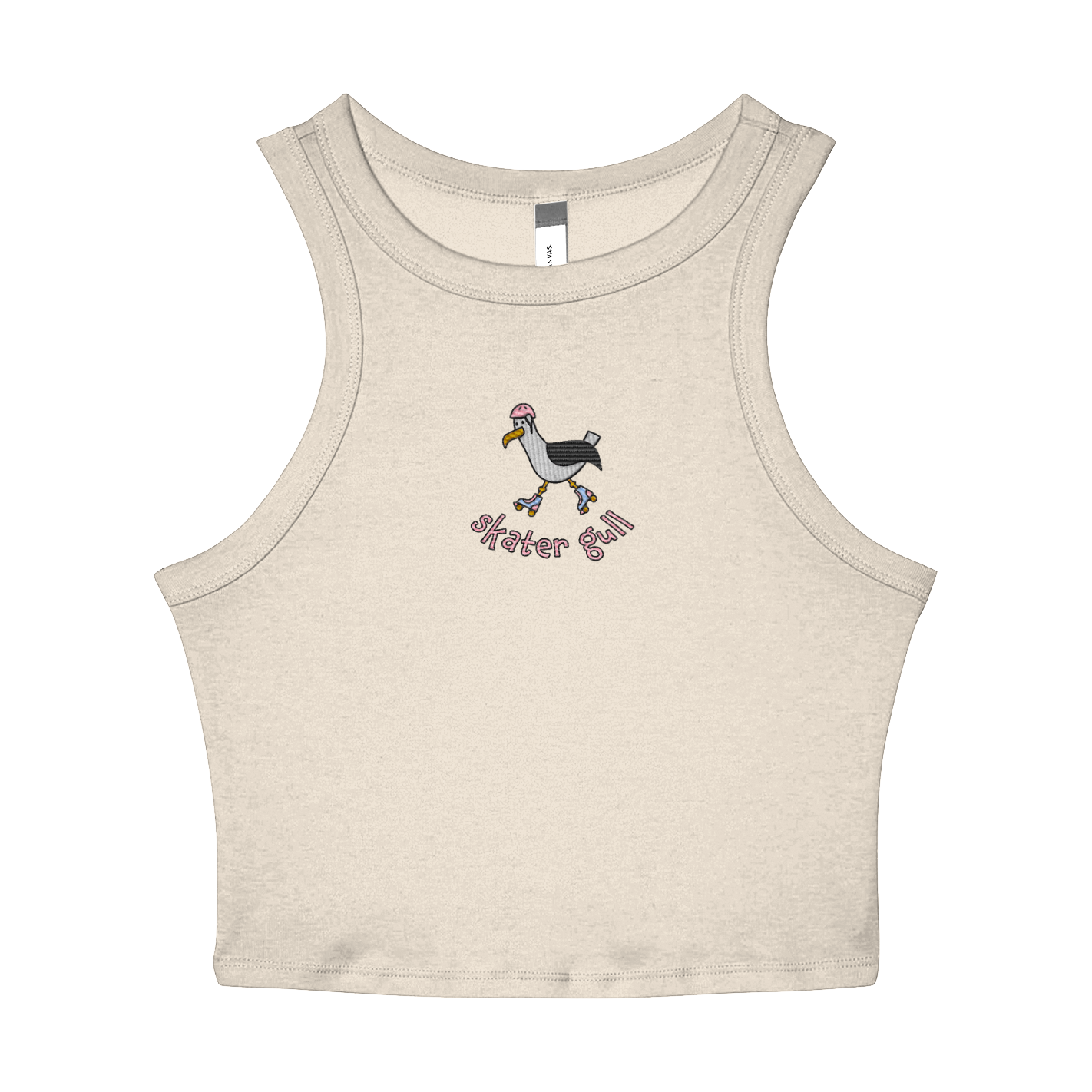 Skater Gull Embroidered Micro Rib Racer Tank La Ola Studio