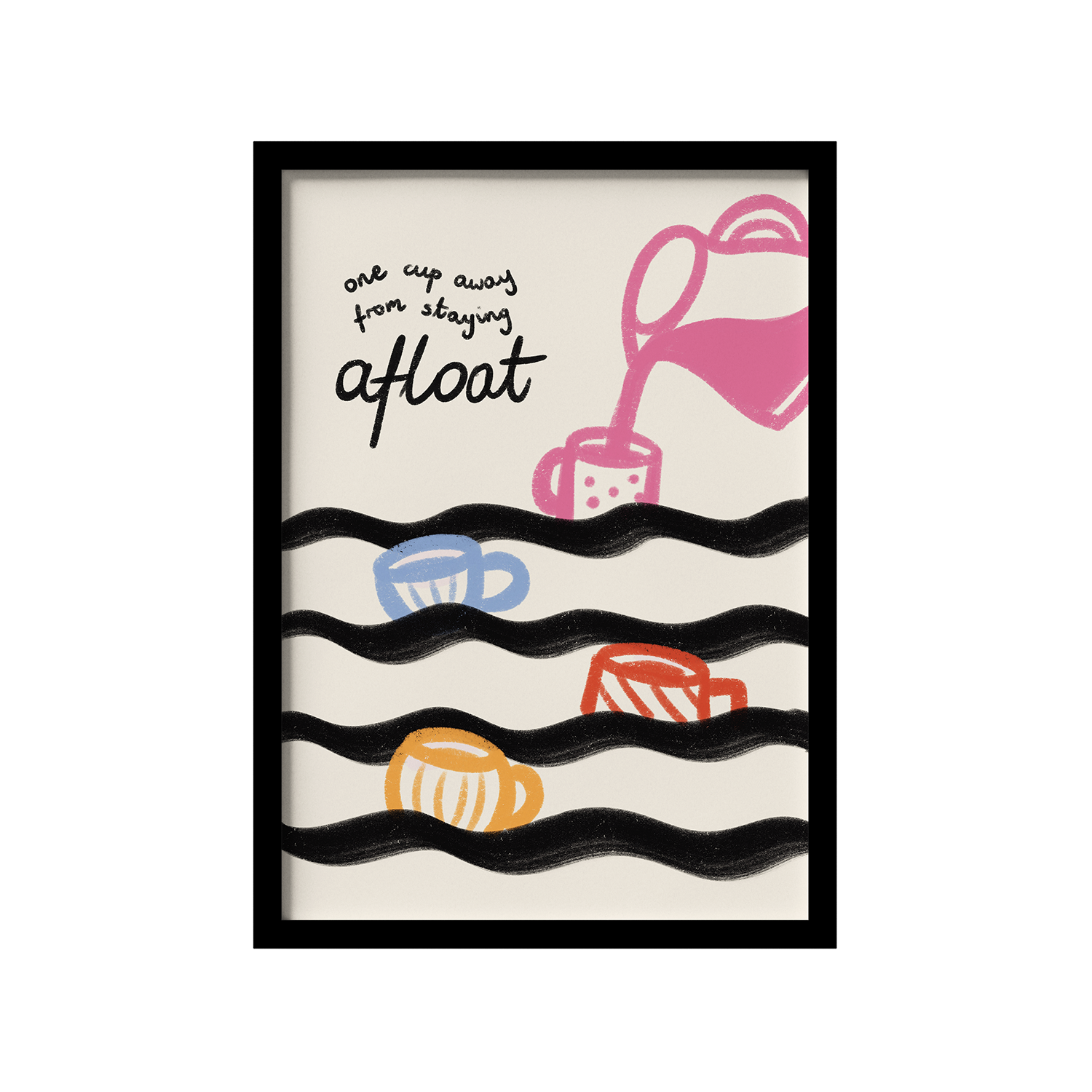 Framed art mockup La Ola Studio staying afloat