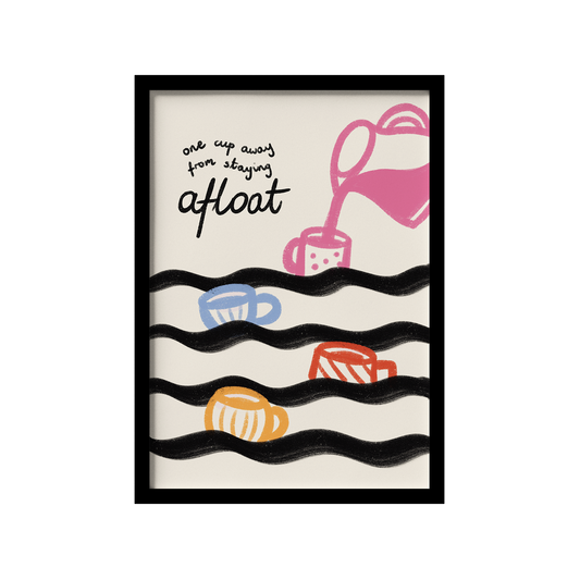 Framed art mockup La Ola Studio staying afloat