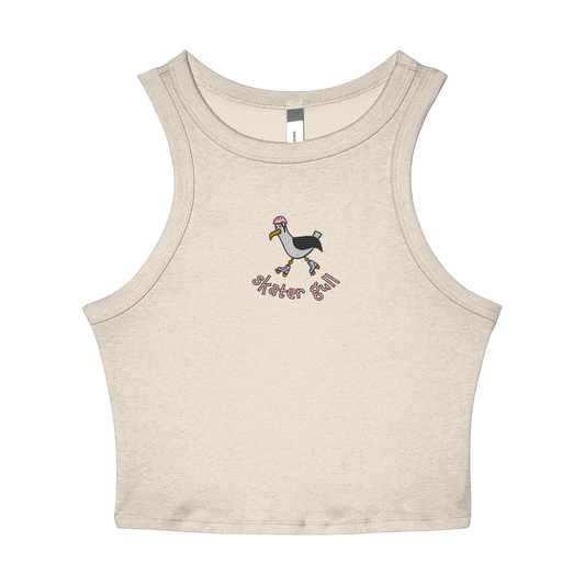 Skater Gull Embroidered Micro Rib Racer Tank La Ola Studio